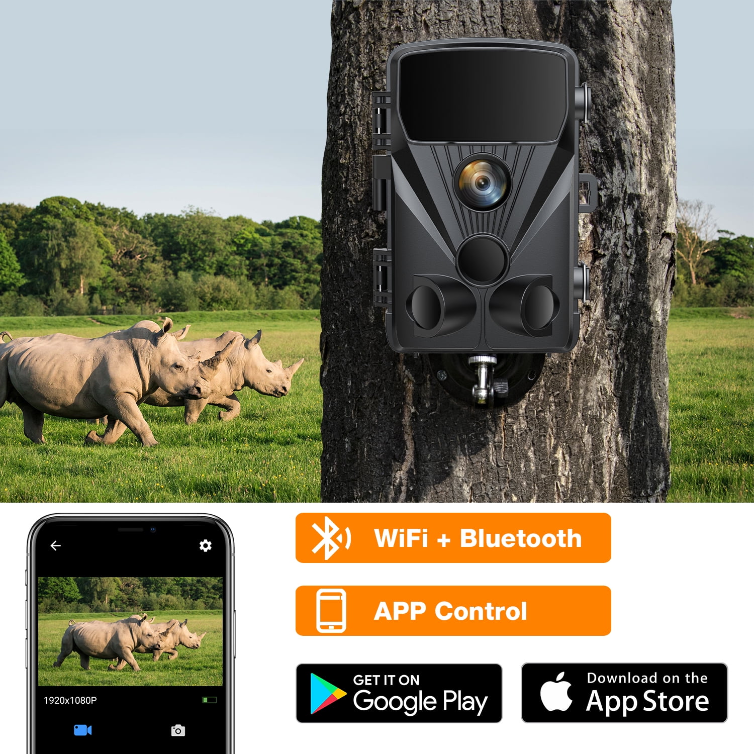 CAMPARK WiFi Trail Camera 42MP 4K LITE Game Camera with Infrared Nigh Vision Motion Activated Waterproof IP66 with 2.4″LCD Hunting Trail Cam 120°Wider Detection Angle for Wildlife Monitoring
