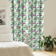 thumbnail image 2 of Watercolor 2 Panel Curtain Set, Refreshing Print of Tropical Flowers and Leaves, Lightweight Window Treatment Living Room Bedroom Decor, 56" x 63", Lilac Green, by Ambesonne, 2 of 5