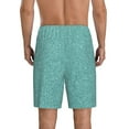 Balery Teal Green Glitter Men's Cotton Knit Pajama Shorts Waistband