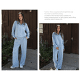 thumbnail image 4 of Lounge Sets For Women 2025 Half Zip Sweatshirt And Wide Leg Sweatpant 2 Piece Outfits Sweatsuit Tracksuit, 4 of 7