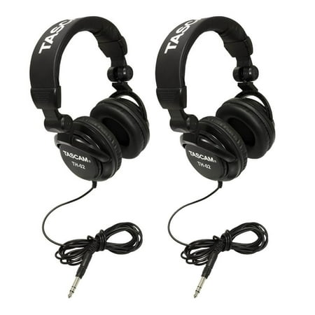 TASCAM TH-02B Foldable Recording Mixing Home Studio Headphones - Black (2