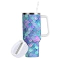 thumbnail image 2 of 30 oz Tumbler With Handle Stainless Steel Insulated Tumbler With Lid for Car Cup Holder Glittering Mermaid Scales, 2 of 9