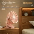 thumbnail image 3 of 3-Speed Multi-Functional Clip On Desk Fan, Portable USB Rechargeable Quiet Cooling Fan, Sturdy Clamp Fan for Office Dorm Home Travel, Pink, 3 of 5