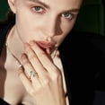thumbnail image 3 of LUNVKY 18K Gold Plated Rings for Women Stackable Adjustable Non Tarnish CZ March Birthstone Ring with Blue Aquamarine Wedding Birthday Graduation Jewelry Gifts Teen Mom Her Adult Wife Ideas, 3 of 6