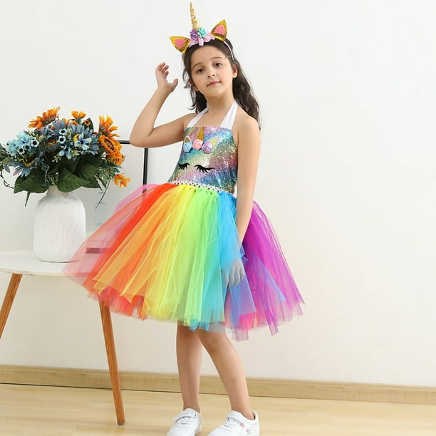 Disfraz De Unicornio Luminoso Para Niña Con Luces LED – Set De Falda Tutú, Alas De Plumas, Diadema Y Varita Mágica – Ideal Para Cumpleaños, Carnaval, Halloween Y Cosplay De 2 A 8 Años