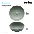 thumbnail image 5 of KRAUS Viva Round Gray Porcelain Ceramic Vessel Bathroom Sink, 16 1/2 in. D x 5 1/2 in. H, 5 of 14