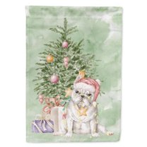 Christmas French Bulldog White Flag Garden Size