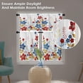 thumbnail image 3 of Floral Kitchen Curtains Artistic Window Curtains Valance and Tier Set 36 Inch, Abstract Ethnic Flowers Rod Pocket Short Tier Curtain, Vintage Small Cafe Curtains for Kitchen Decor, 3 of 6