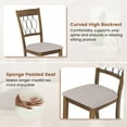 thumbnail image 4 of Gymax Fabric Dining Chair Set of 2 w/Padded Seat Elegant Backrest for Restaurant Brown, 4 of 9