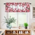 thumbnail image 5 of 3 Piece Kitchen Curtains and Valances Set Pink Roses Cafe Curtains 24 Inch Length Spring Floral Elegant Pastoral Butterfly Valance & Tier Curtain for Living Room Bedroom Window 54"x18"+27"x24"*2, 5 of 6