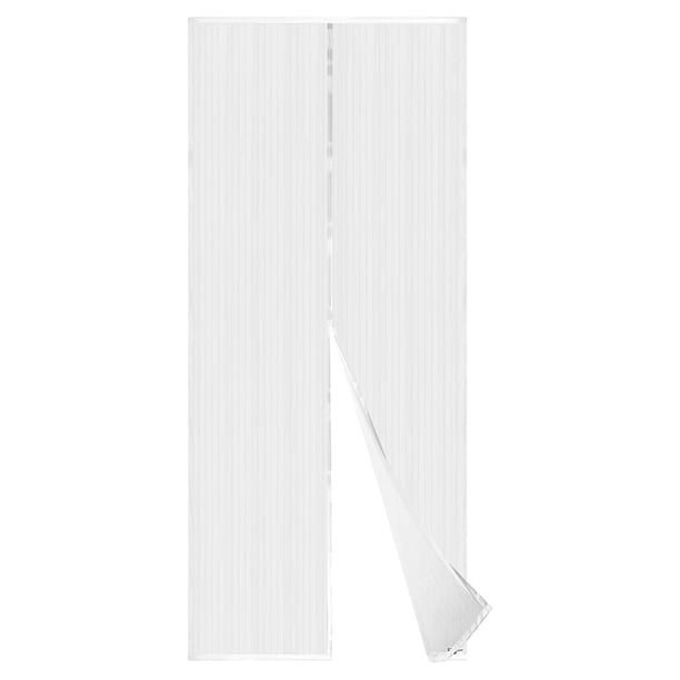 Cortina de puerta con pantalla magnética, cierre automático, mosquitera (blanco, 90 x 210 cm)