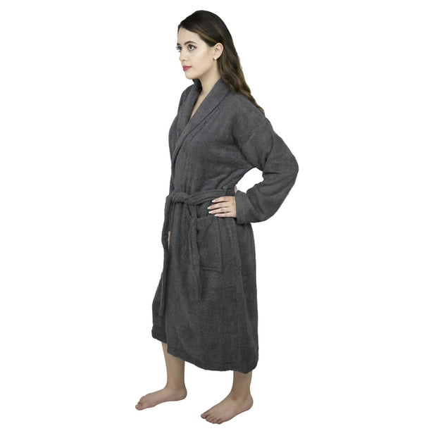 Skylinewears - Women Shawl Collar Bathrobe Ladies Cotton Terry Kimono ...