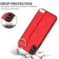 thumbnail image 3 of Allytechgroup 2024 New Trendy Back Case Cover for Apple iPhone X/ iPhone XS, Premium PU Leather Luxury Design with Ring Holder Stand Bracket Bumper Shockproof Phone Case for Girls Women, Red, 3 of 8