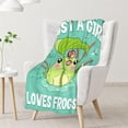 thumbnail image 2 of Frog Blanket - Soft Fuzzy Throw Blankets for Girls - 40"x50" Small Size Blanket for Bed & Couch - Green Cute Throws Gifts, 2 of 5