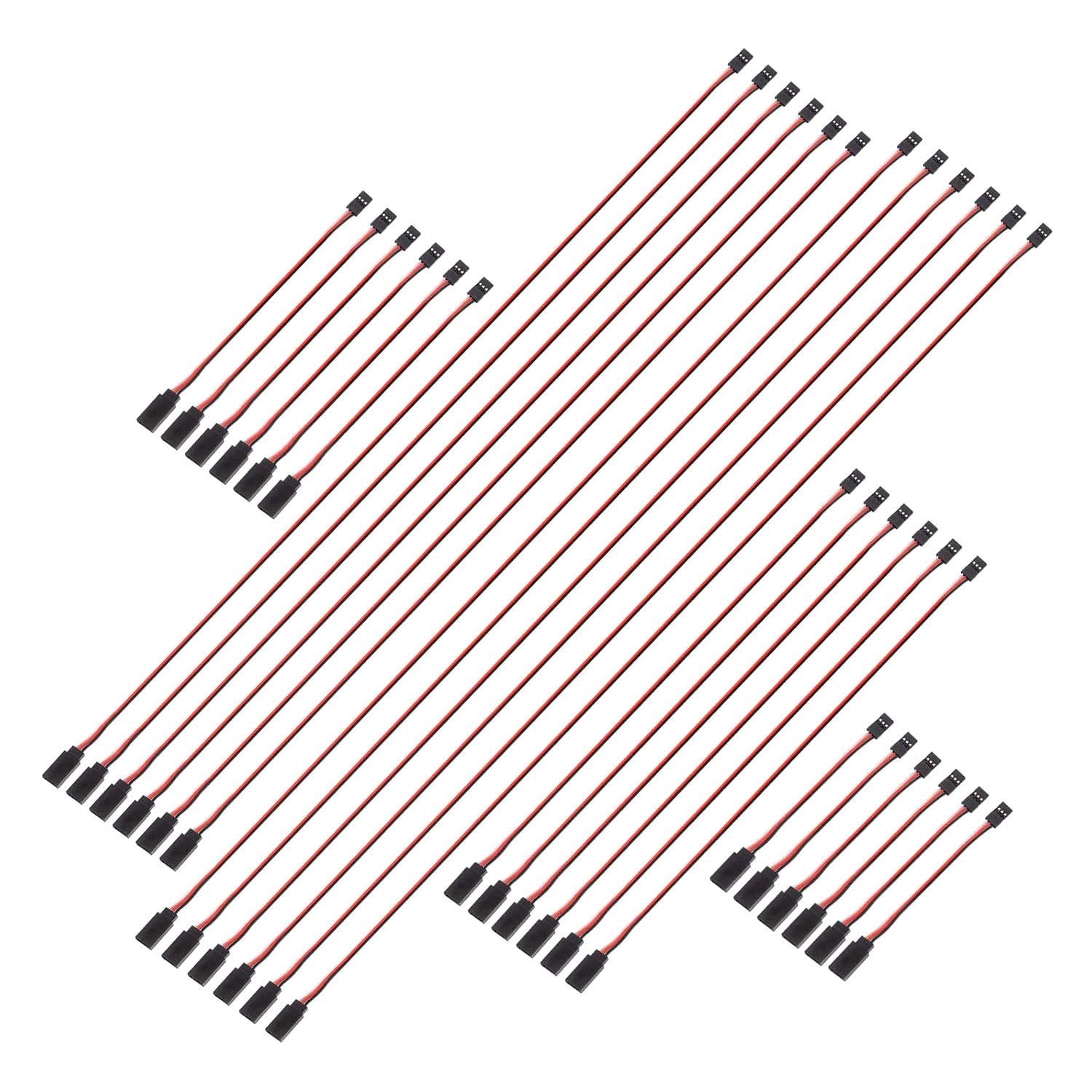 30 Pcs 3-Pin Servo Extension Cables - Male To Female Wire Set In 5 Lengths (10cm To 60cm) For RC Models - View #10