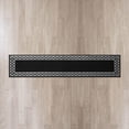 thumbnail image 2 of Washable Skid-Resistant Runner Rug, Trellis Border , Black and Twisted Grey , 30" x 144", 2 of 9