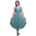 thumbnail image 1 of Bimba Robe Midi d'Été Imprimée à Fleurs pour Femmes Col en V Tenue de Vacances-Petite, 1 of 1