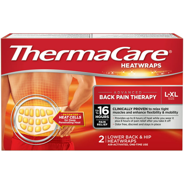 Thermacare Advanced Back Pain Therapy 2 Count L Xl Size Heatwraps Up To 8 Hours Pain Relief Lower Back Hip Use Temporary Relief Of Muscular Joint Pains Walmart Com Walmart Com