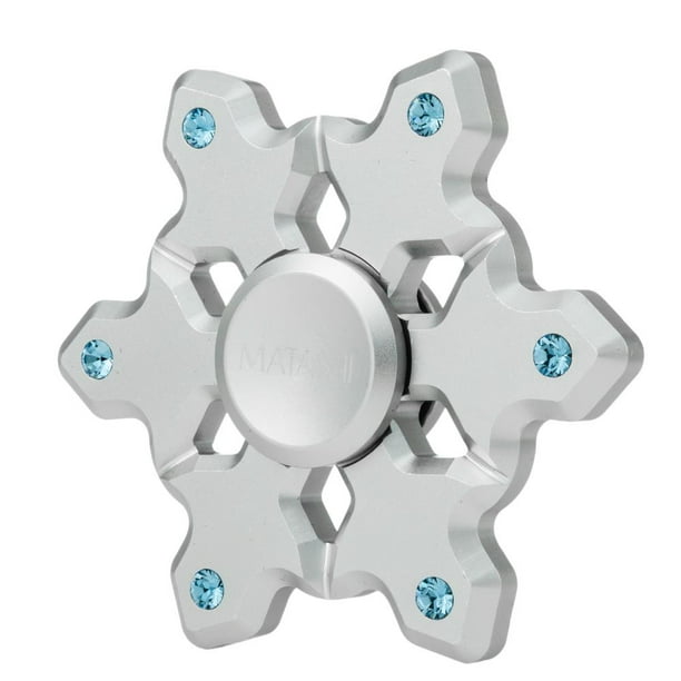 Chrome Plated Snowflake Fidget Spinner Toy Hand Finger Spinner Stress And Anxiety Relief Toy Promotes Clarity And Focus Embedded With Crystals Autism And Adhd Relief Comes In Gift Box Walmart Com