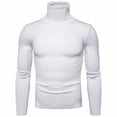 thumbnail image 2 of IROINNID Men's Sweater Turtleneck Long Sleeve Jumper Mid-Length Solid Color Knit Pullover Trim Base Sweater Blouse, 2 of 8