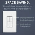 thumbnail image 7 of TM8111LACC 2 SINGLE 1w & 1 SINGLE POLE 3w pole decora switch 15amp 120/277 volt light almond qty 1, 7 of 7