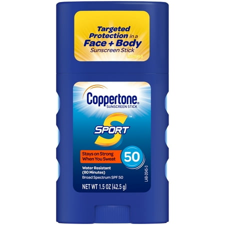 Coppertone Sport Sunscreen Stick  SPF 50 Travel Size Sunscreen  1.5 Oz