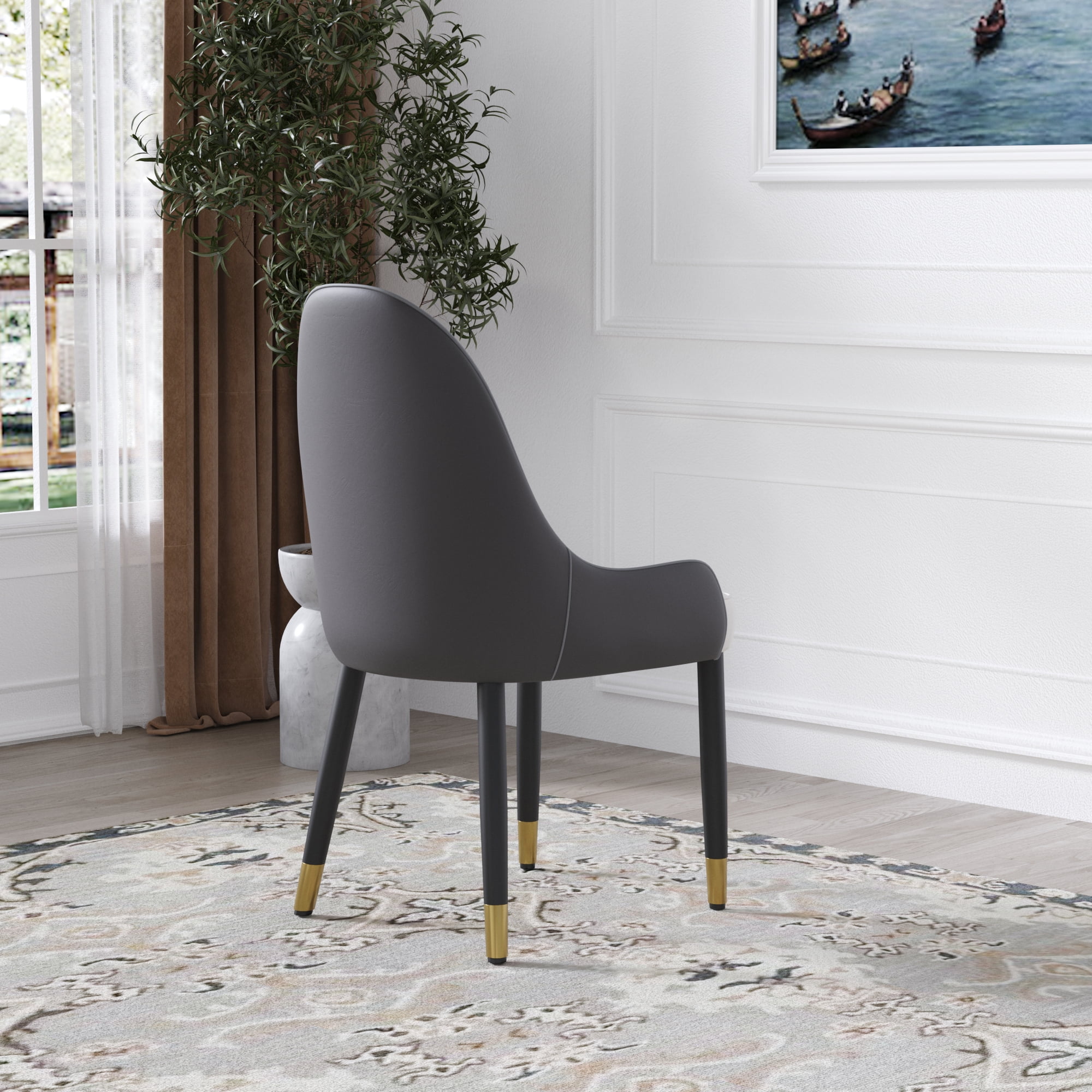 bokifol Upholstered Dining Chairs Set of 2, Modern Armless Chairs for Kitchen, Dining Room Chairs Metal Legs