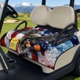 thumbnail image 3 of Psesaysky Golf Cart Seat Covers Universal Golf Cart Seat Blanket with 4 Pockets and Handle Fit for EZGO TXT RXV/Club Car DS Precedent Front Seats 2-Person Seats, USA Flag with Eagle, 3 of 8