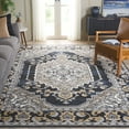 thumbnail image 2 of SAFAVIEH Pyramid Gladwyn Medallion Area Rug, Grey/Navy Gold, 8' x 10', 2 of 7