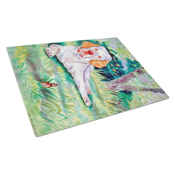 Caroline's Treasures Clumber Spaniel Glass Cutting Board Large