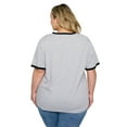 thumbnail image 6 of Disney Mickey and Minnie Mouse Women's Plus Size Ringer T-Shirt, Gray, 6 of 6