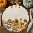 thumbnail image 2 of Fall Round Placemats Set of 4 Harvest Pumpkin Place Mats Thanksgiving Woven Placemat Maple Leaves Sunflower Linen Circle Braided Table Mat for Kitchen Dining Table Autumn Party Home Decor 15 Inch, 2 of 9