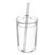 thumbnail image 1 of Vaso de vidrio con pajita, recipiente para bebidas, taza para jugo de fruta, vaso de vidrio con pajita, 1 of 8