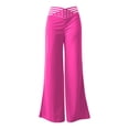 thumbnail image 2 of CHGBMOK Women Plus Size Wide Leg Pants Crisscross Hollow Waistband High Waist Straight Leg Trouser with Pockets Flare Bell Leg, 2 of 5