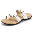 thumbnail image 1 of Sandalias ortopédicas Athlefit para mujer con soporte para arco, color blanco 8, 1 of 4