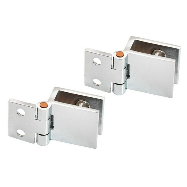 2 Pcs Silver Bathroom Shower Glass Door Hinges Cabinet Hardware Clamp Hinge Set 0 Degrees