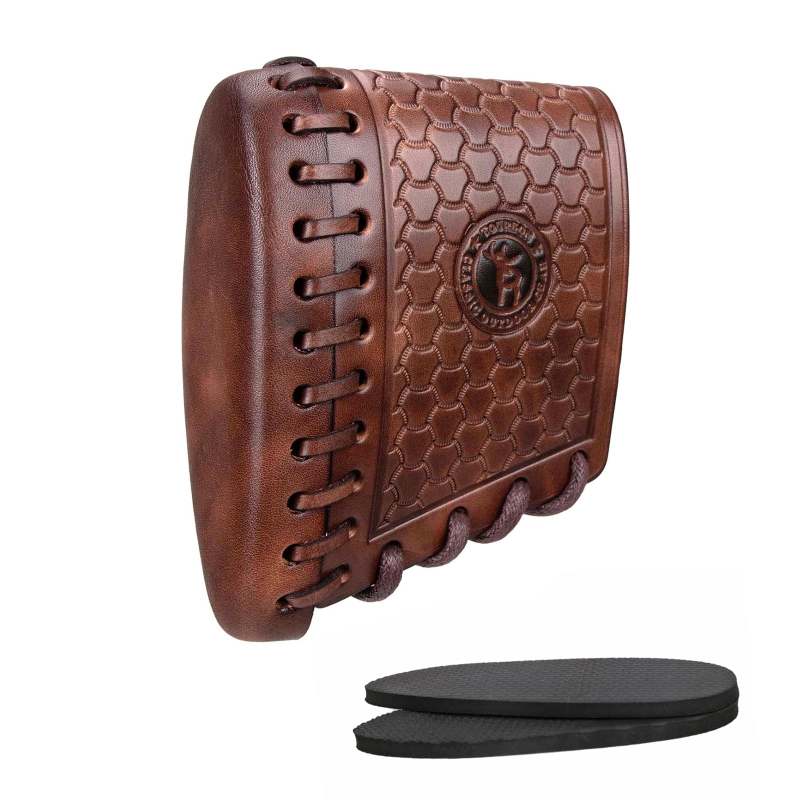 TOURBON Leather Recoil Pads for Hunting , Cheek Rest Riser -Brown