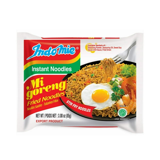 Foods Mi Goreng Instant Noodles, Halal Certified, Hot & Spicy Flavor,3 Ounce (Pack of 40)