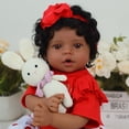 thumbnail image 2 of Muñeca Reborn Baby Doll SCOM, negra, 50 cm, afroamericana, con atuendo rojo, 2 of 7
