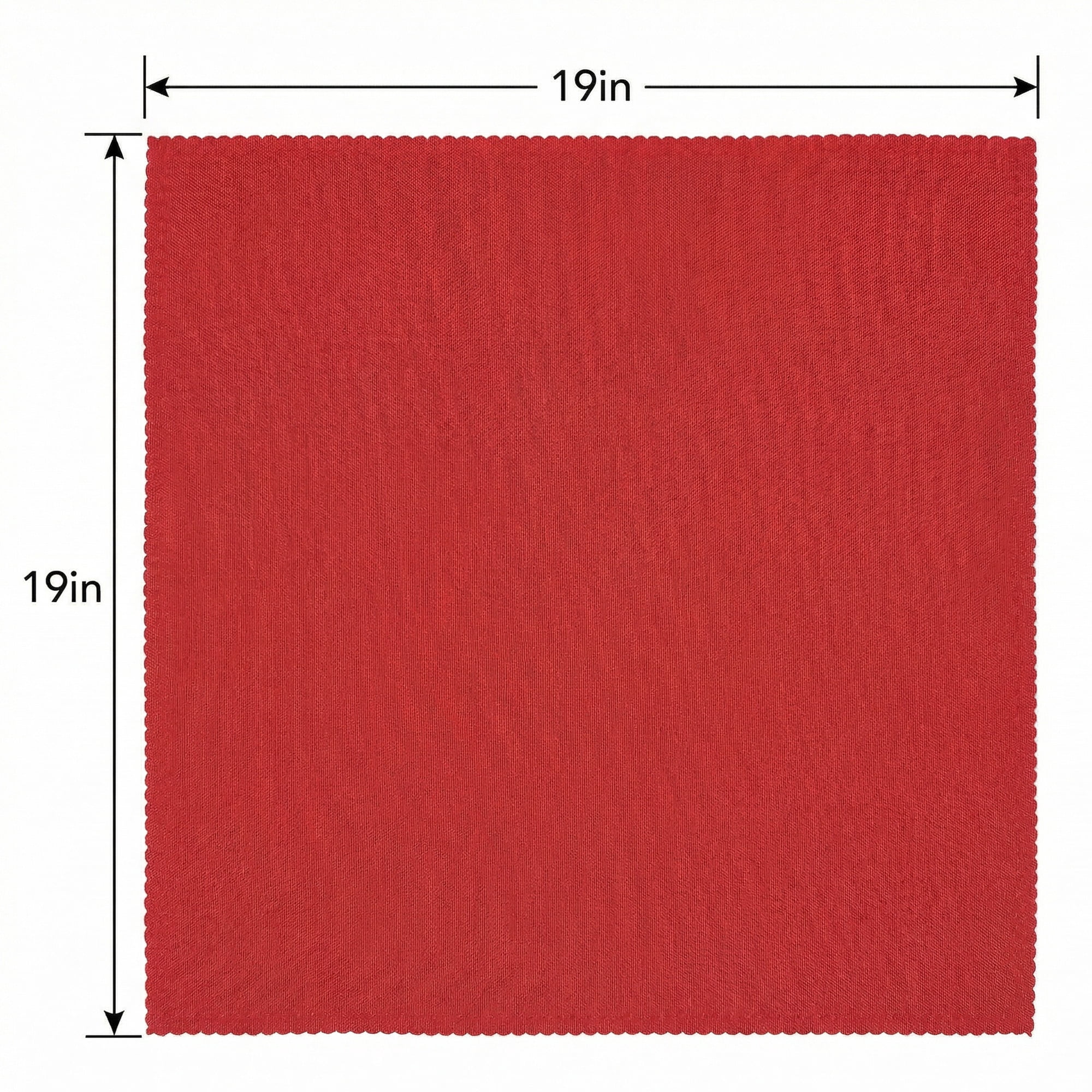 Unique Bargains 12Pcs Polyester Washable Cloth Napkins Red 19x19inch