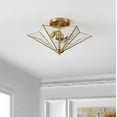 thumbnail image 6 of SAFAVIEH Haruna 16 in. Glam 2-Light Brass Gold Iron Mount Light with Iron Shade, 6 of 8