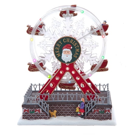 Kurt Adler Battery Operated Musical Animated Santa Ferris Wheel