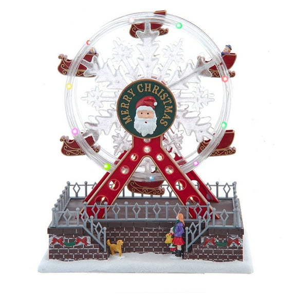 Kurt Adler Battery Operated Musical Animated Santa Ferris Wheel