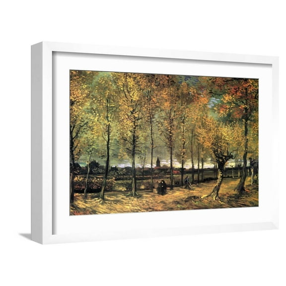 Art.com Lane with Poplars Art Print by Vincent van Gogh, White Frame Wall Art, 23" x 17"
