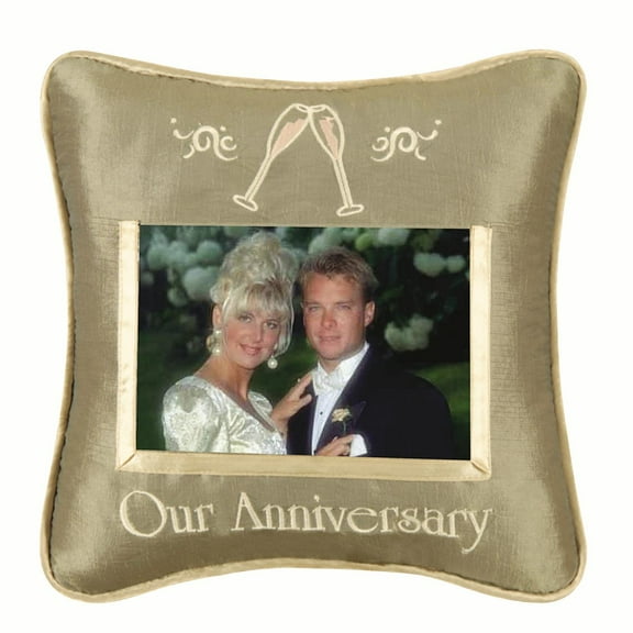 Our Anniversary Picture Small Petite Throw Pillow, 10" x 10"