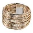 thumbnail image 2 of Pulsera envolvente para mujer, brazalete de aleación de zinc multicapa, accesorio de joyería de moda para Estilo dorado B, 2 of 9