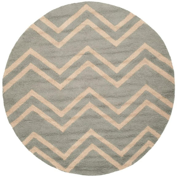 SAFAVIEH Cambridge Joanna Geometric Area Rug, Gray/Beige, 6' x 6' Round
