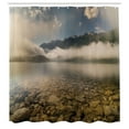 thumbnail image 3 of Ambesonne Nature Shower Curtain, Reflections on Lake, 69"Wx84"L, Grey and White, 3 of 5