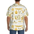 thumbnail image 5 of Xecao offers the Farm Bee Cute Honey for Men's Casual Short-sleeved Shirt, a button-up collared shirt with a pocket, perfect for beach vacations and yacht travel in the 4X-Large size., 5 of 7