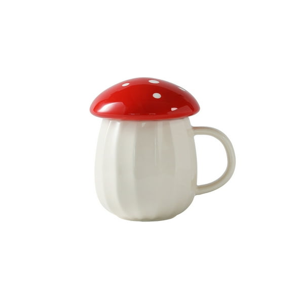 Gupgi Creative Cartoon Mushroom Water Mug Ceramic Cup with Lid Gifts